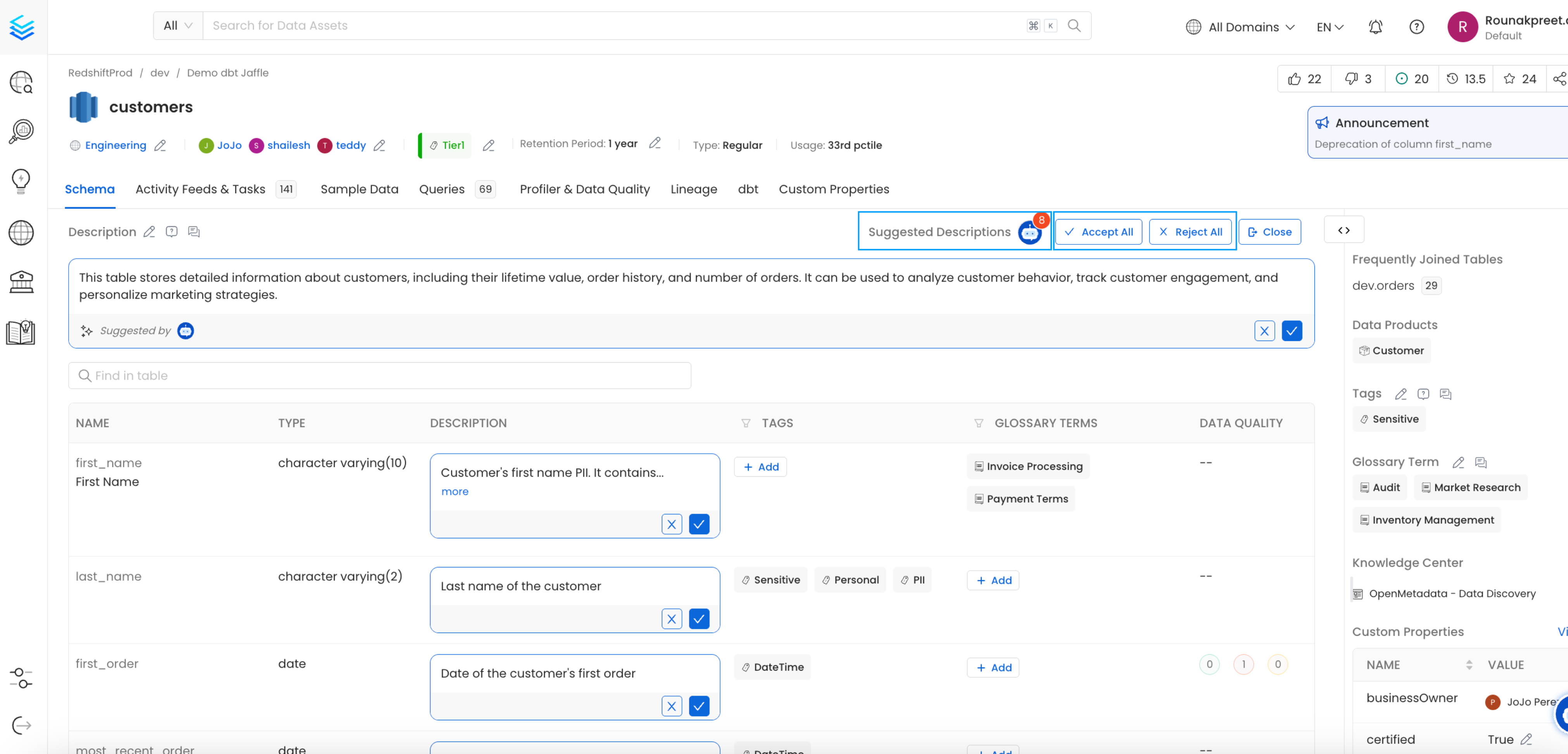 Automatic Data Asset Documentation