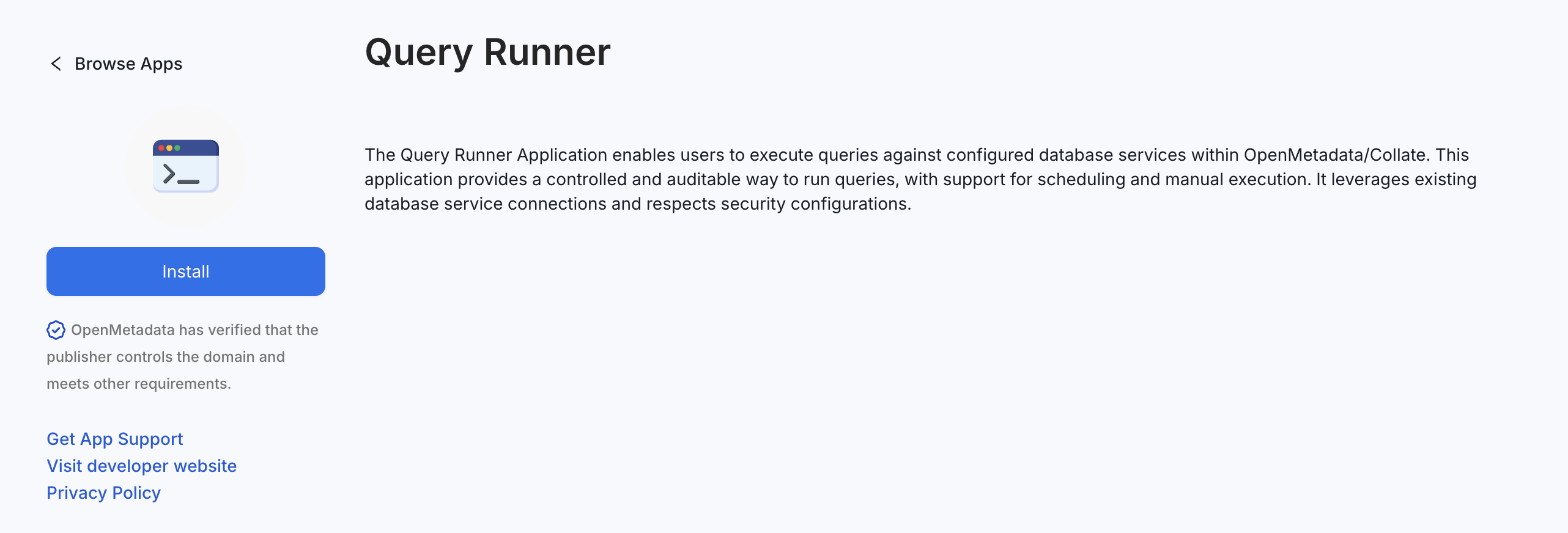 Install Query Runner Application