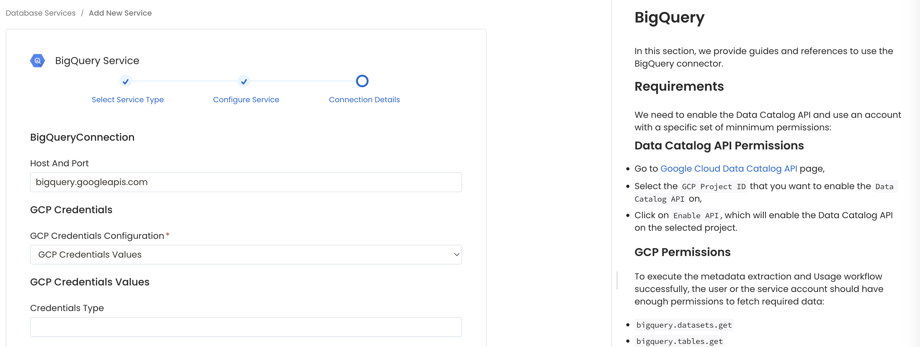 Configure Service connection