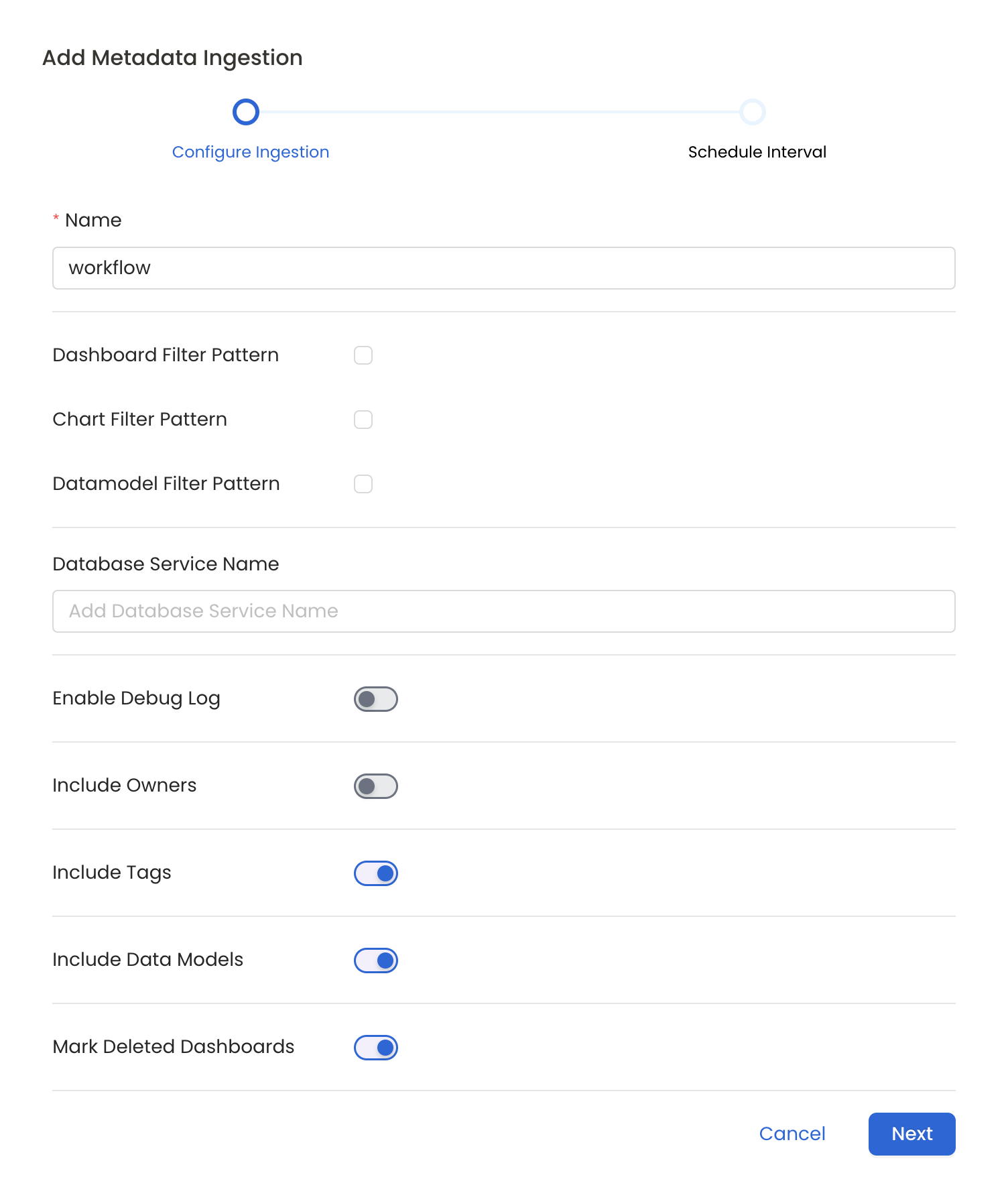 Configure Metadata Ingestion