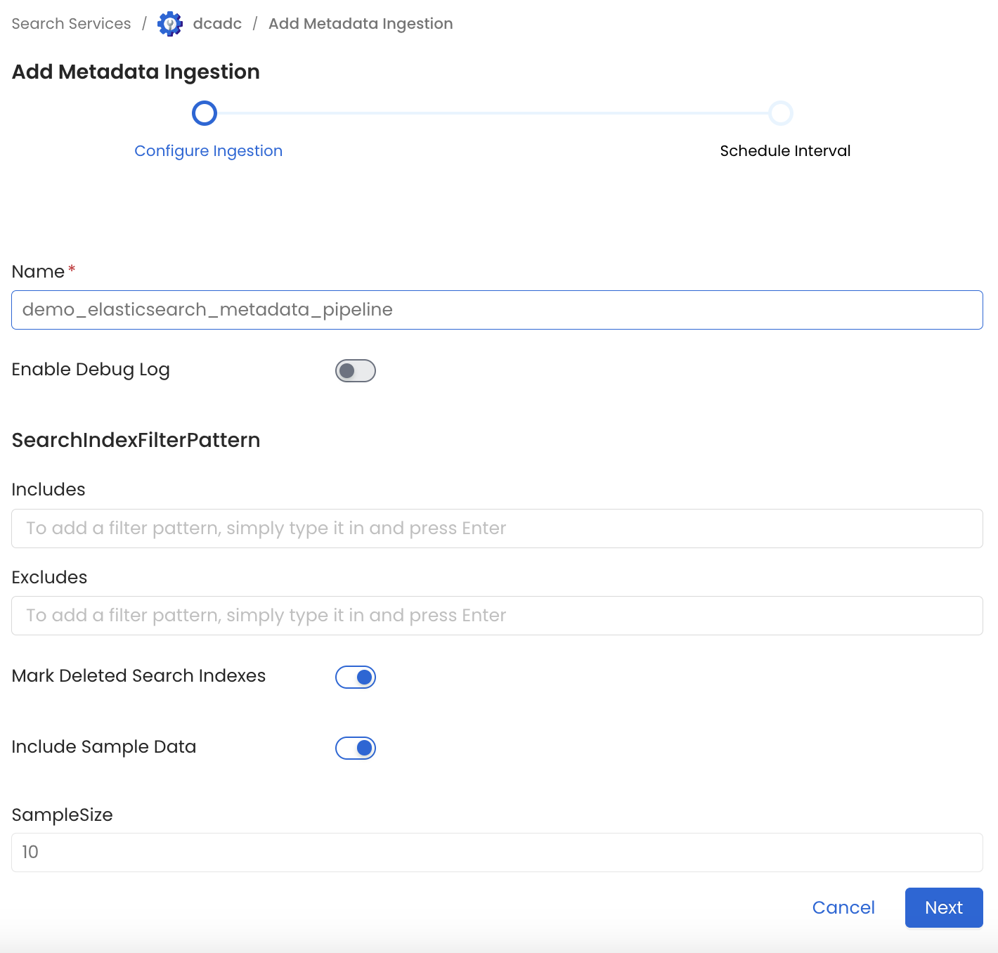 Configure Metadata Ingestion