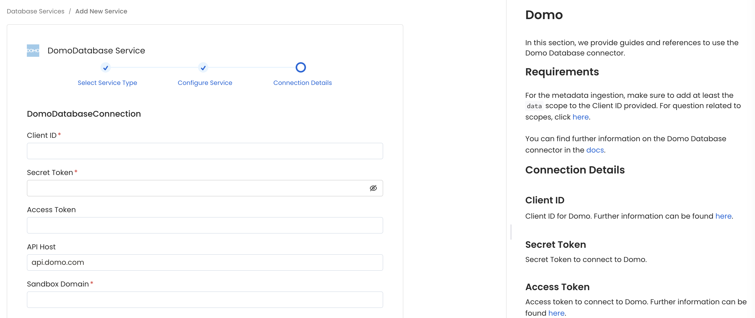 Configure Service connection