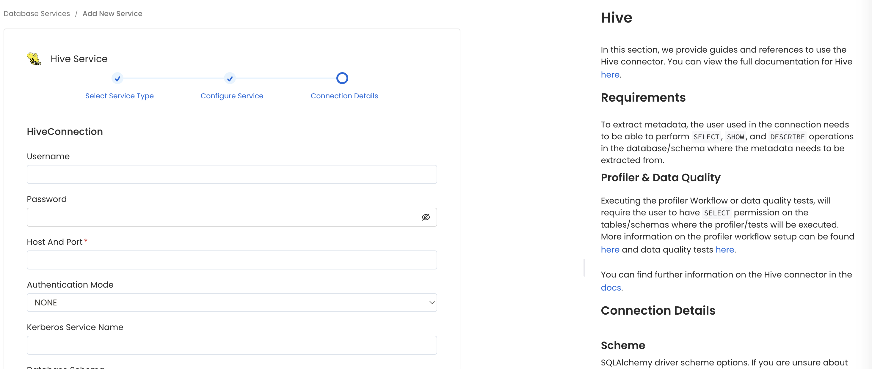 Configure Service connection