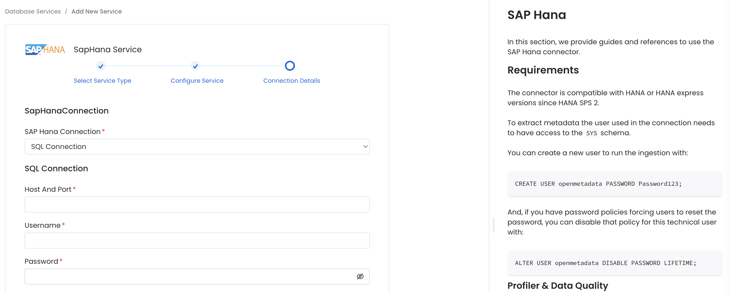 Configure Service connection