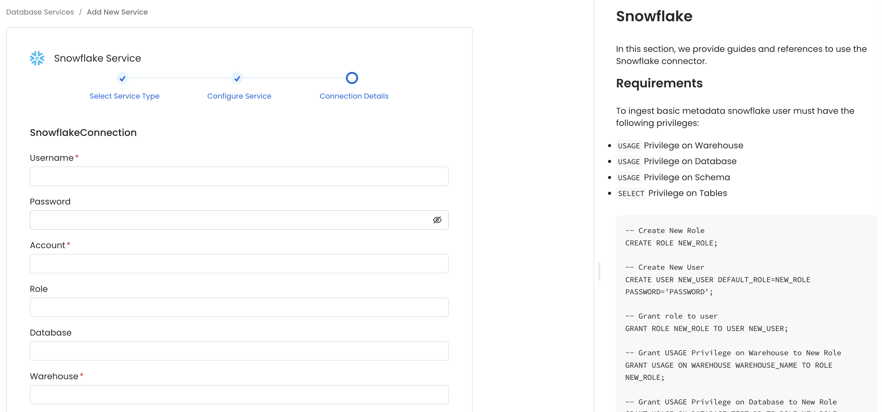 Configure Service connection