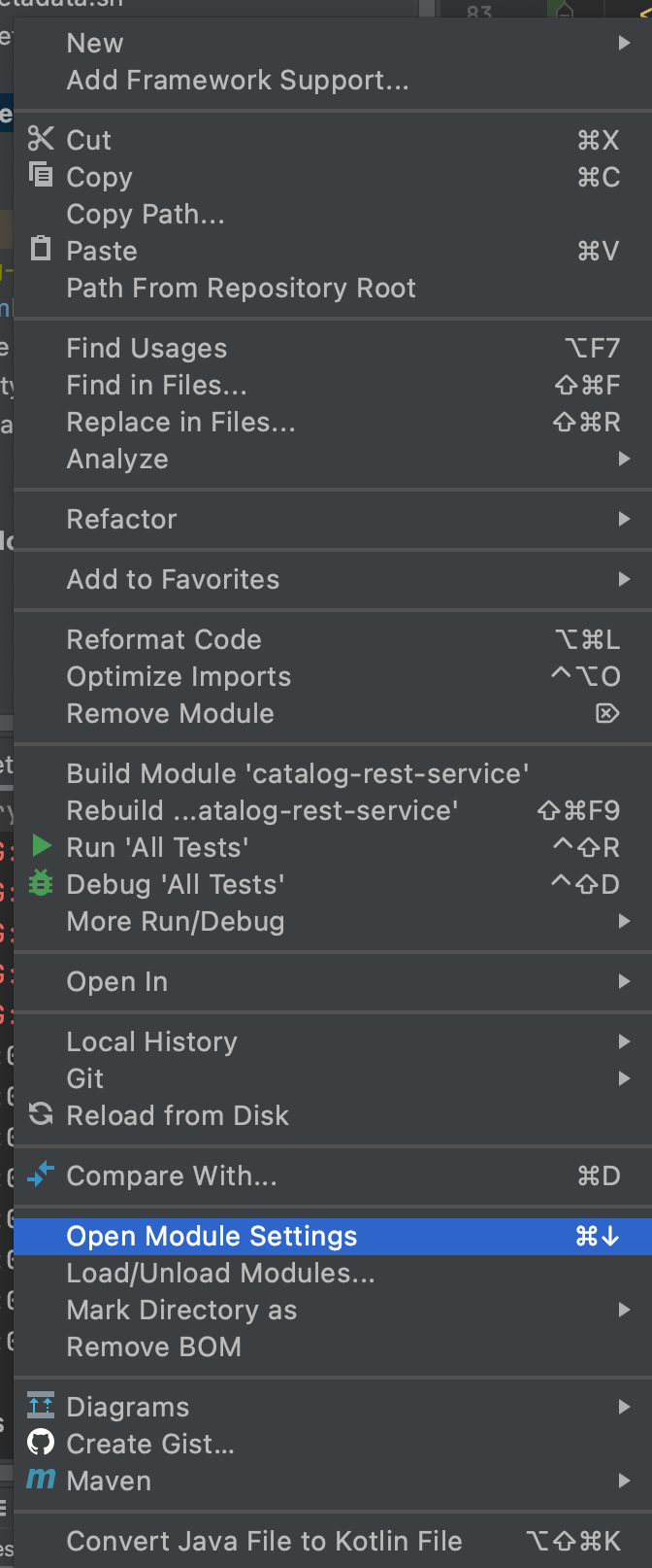 Open Module Settings