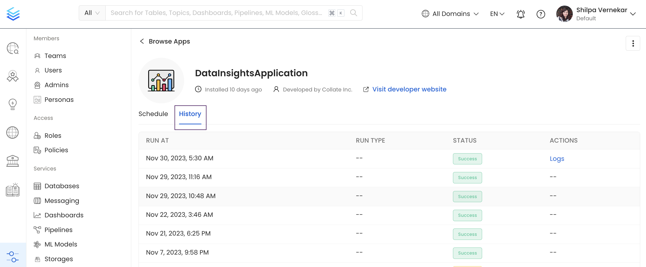 History of the Data Insights Pipeline