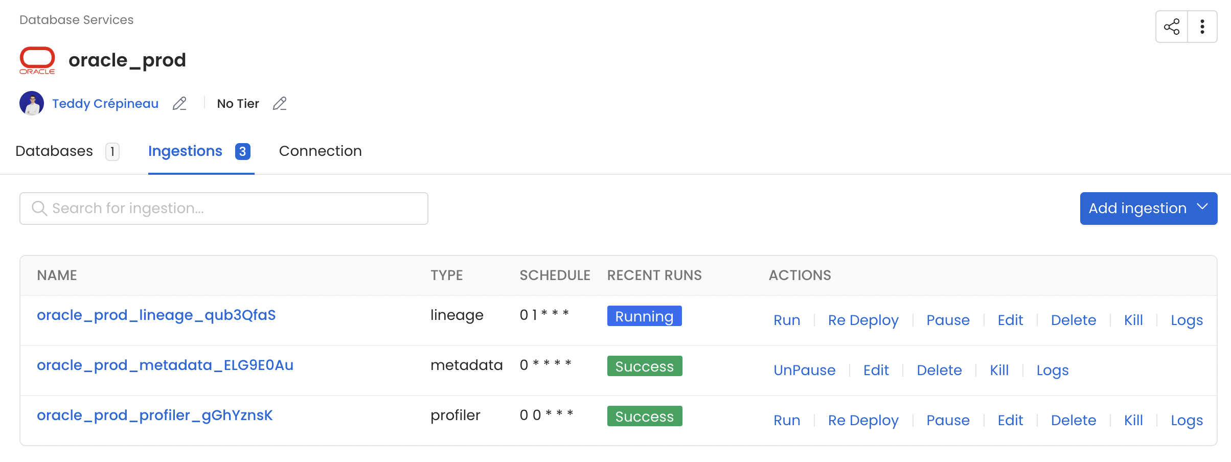 Schedule and Deploy the Lineage Ingestion