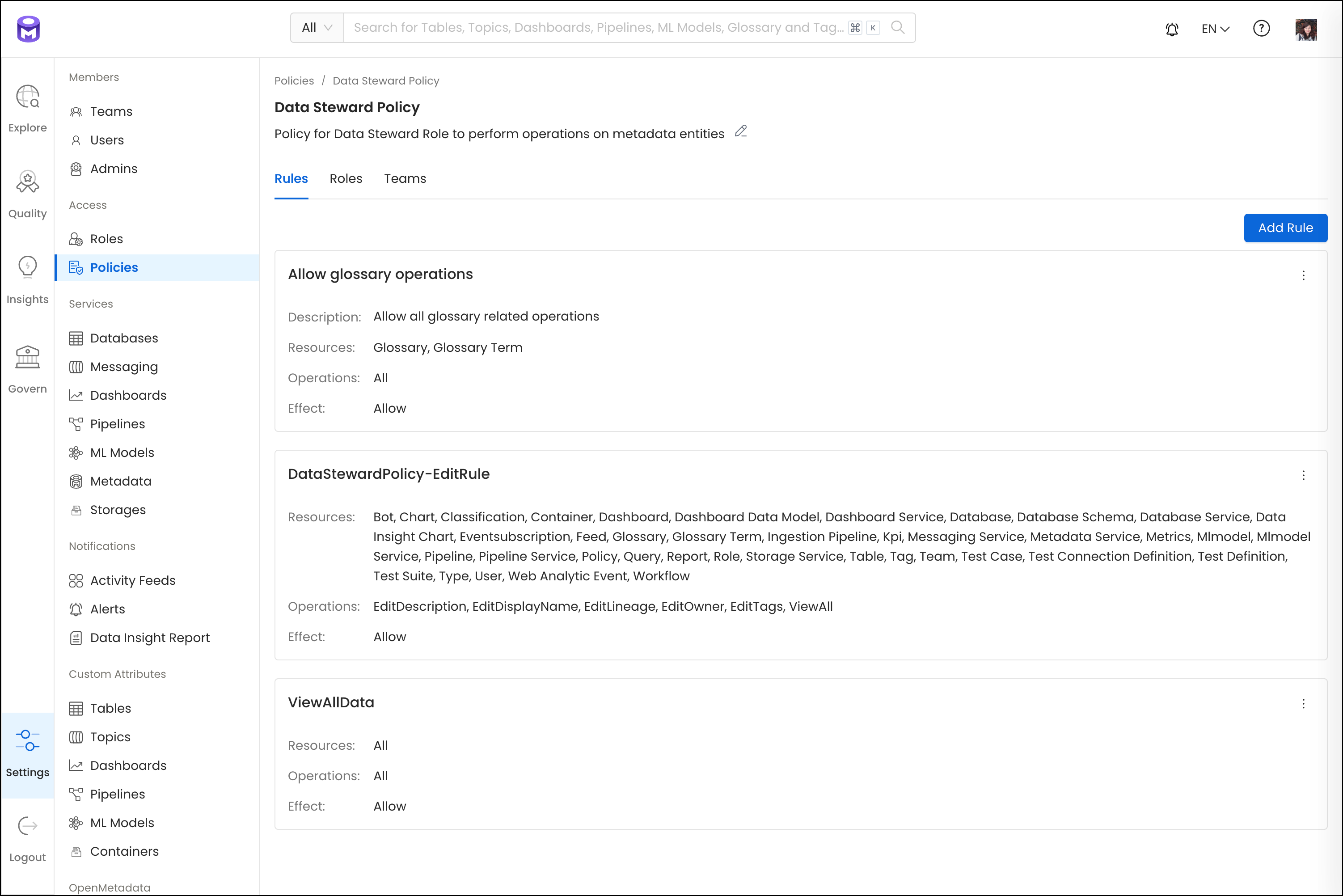 Roles for Data Steward