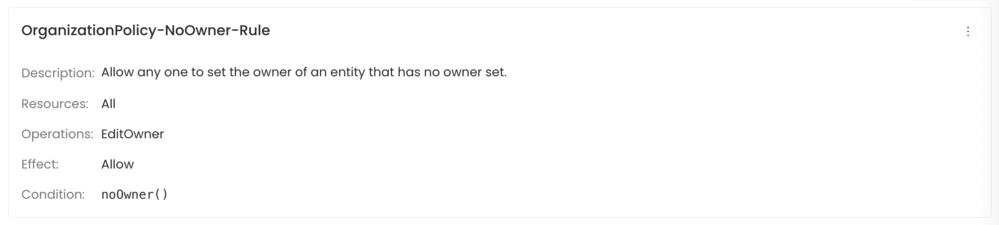 Organization Policy - No Owner - Rule
