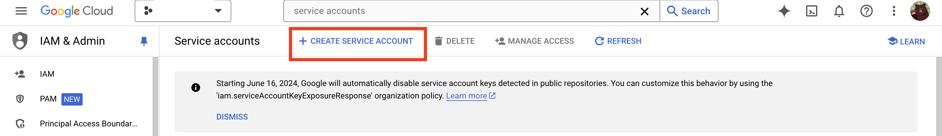 Create Service Accounts