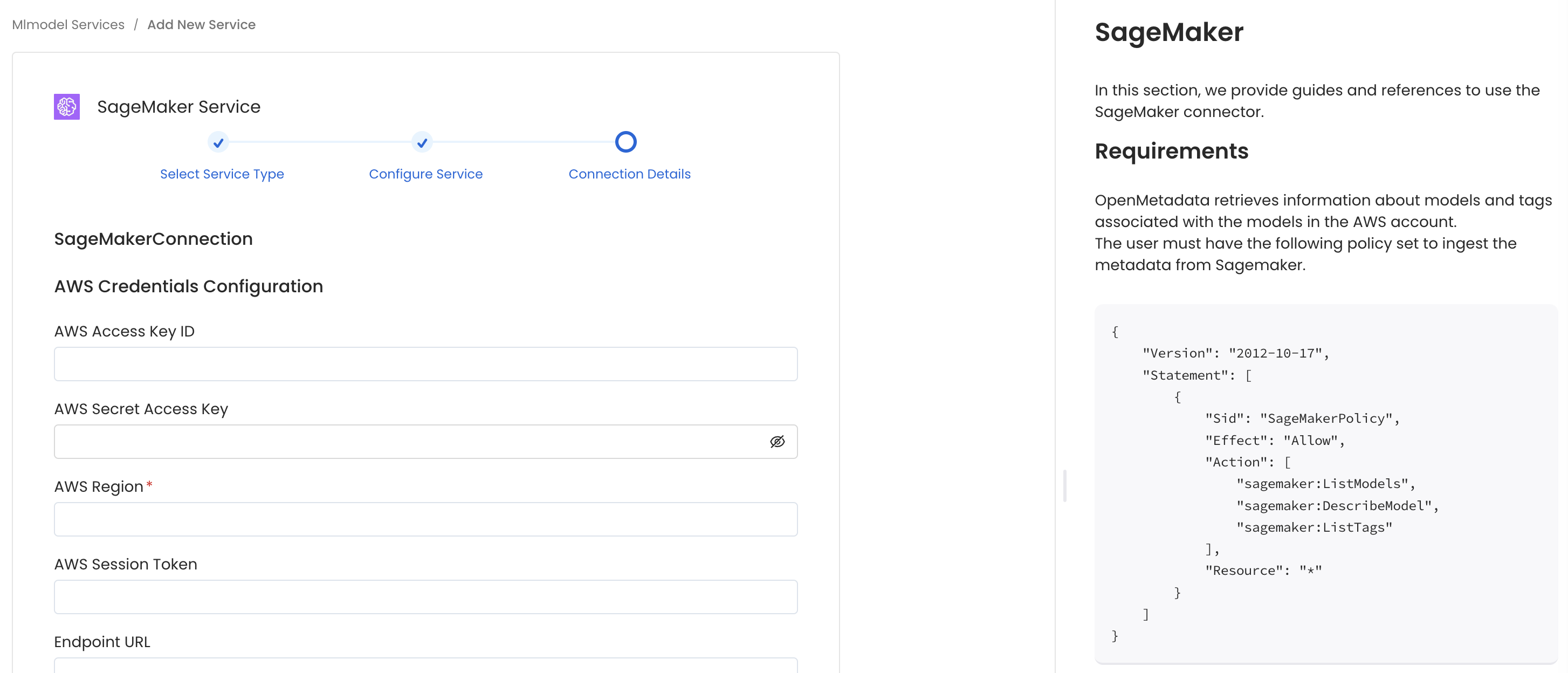 Configure Service connection