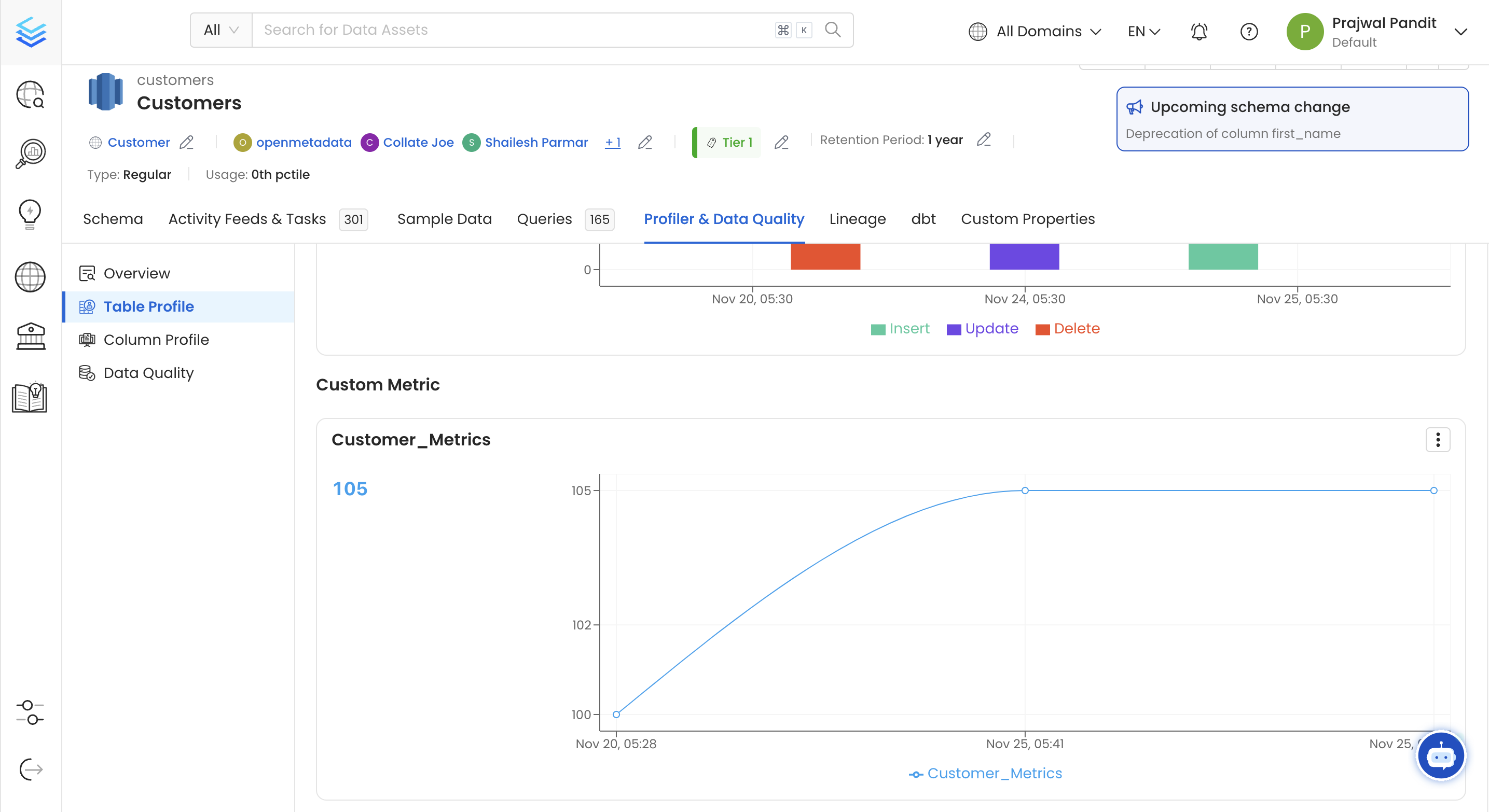 View Custom Metric