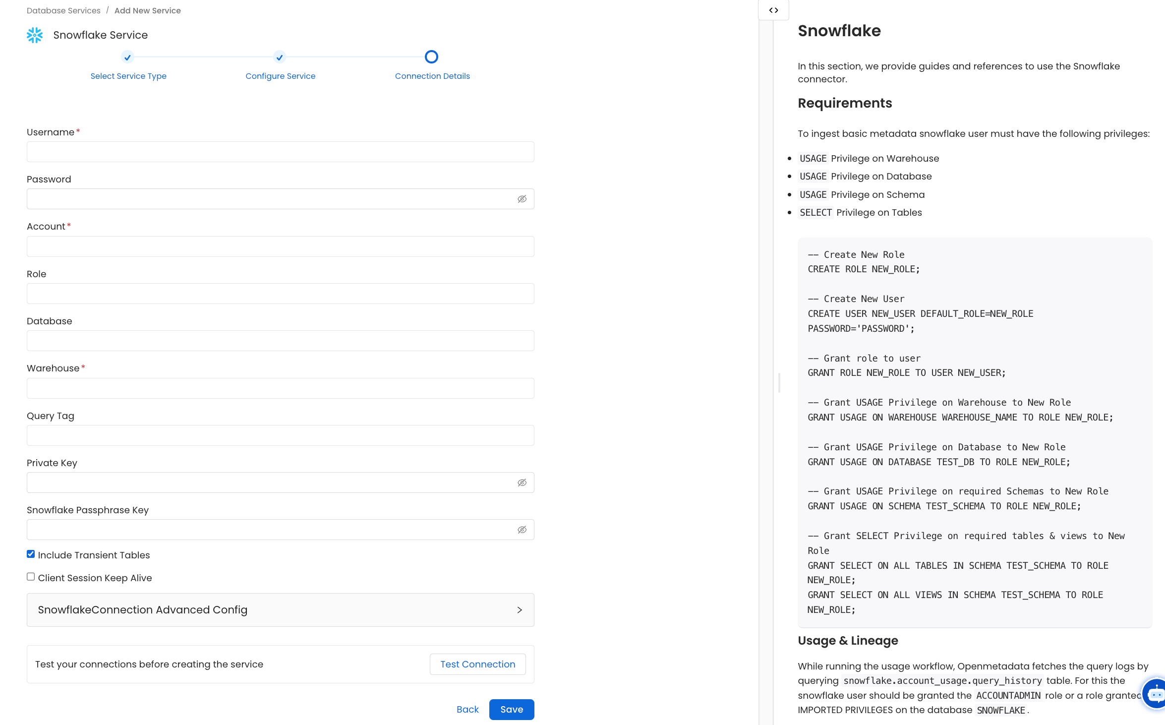 Updating Connection Details