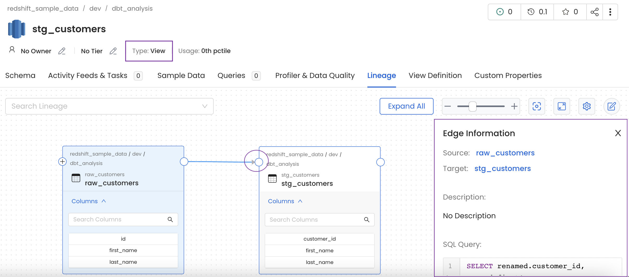 Edge Information: Source and Target