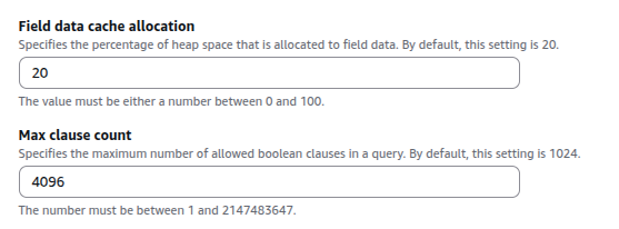 AWS OpenSearch Settings